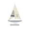 22" Gray Cement Stone Sail Boat Decorative Sculpture